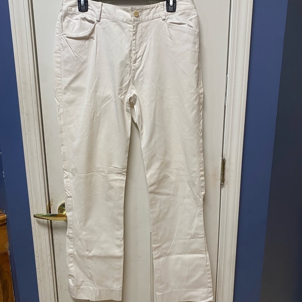 Lauren Ralph Lauren straight leg white jeans women high waist with pocket